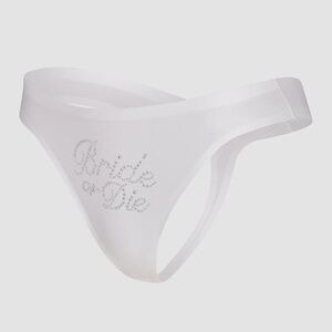 NWT, Savage x fenty NEW MICROFIBER BRIDAL THONG PANTY, Bride or die, M